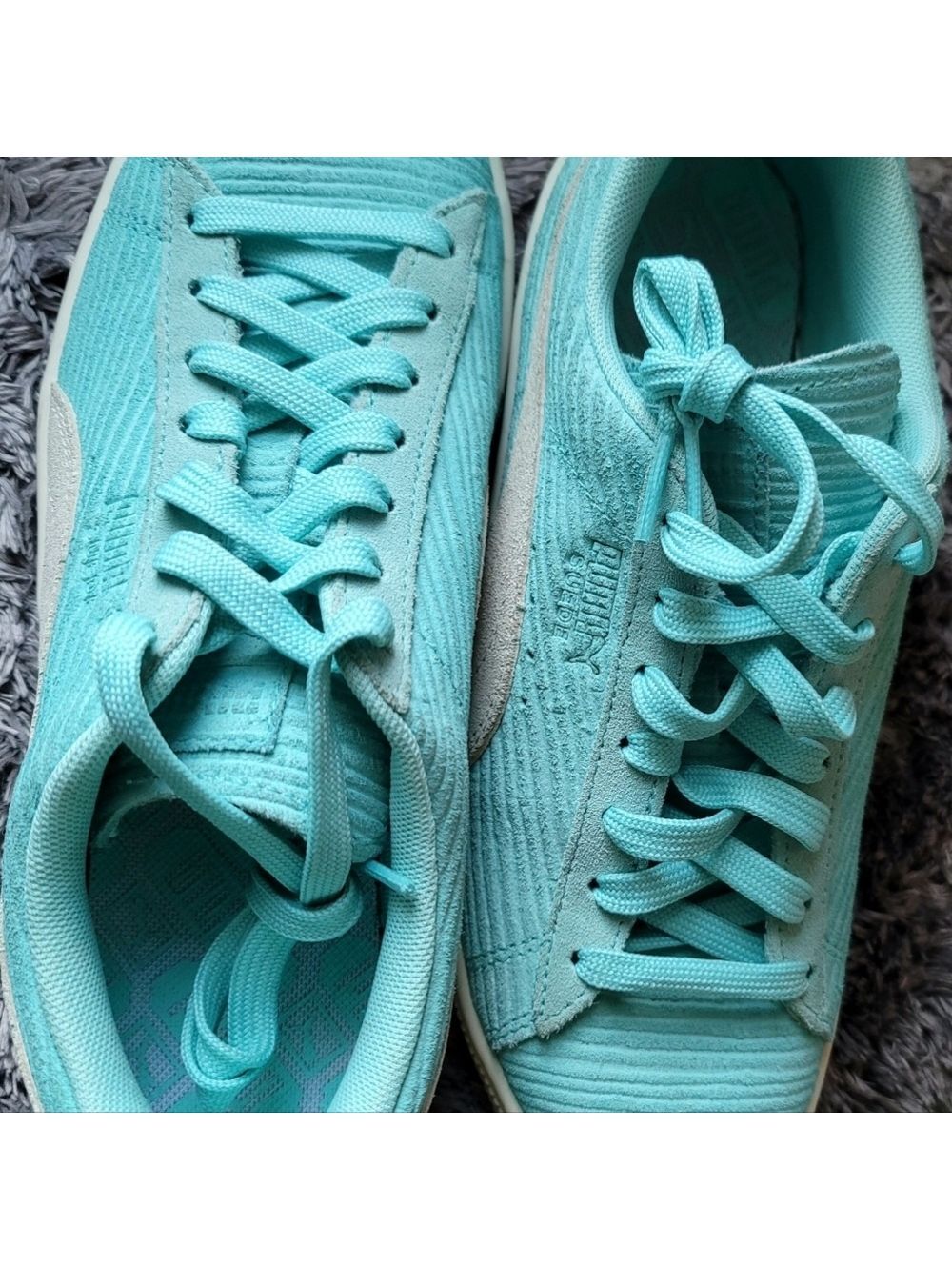 Puma Suede Classic Mint Aqua Sneakers Size 7.5